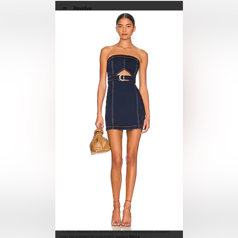 Free People Dark Blue Strapless Denim Mini Dress with Belt - only worn twice